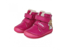 D.D.Step Barefoot zimní boty W070-353 Dark pink