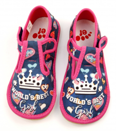 Ef Barefoot dievčenské papuče 395 World Girl