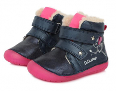 D.D.Step Barefoot zimné topánky W070-929B Royal Blue