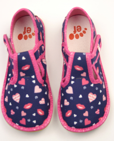Ef barefoot dievčenske papuče 395  Hearts